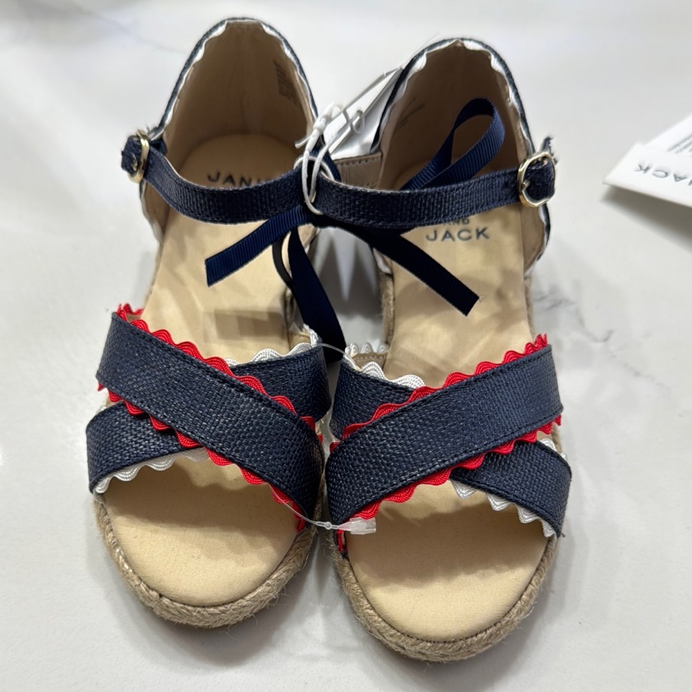 Janie and Jack Blue and Red Nautical Sandals